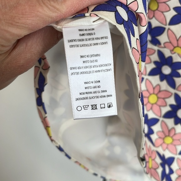 NWOT Nicole Miller Collection Linen Blend Daisy Crop Tank Top Lined, Size L - Picture 9 of 9